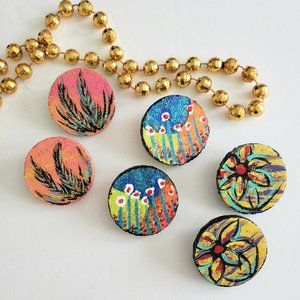 Set of Artist Designed Stud Earrings